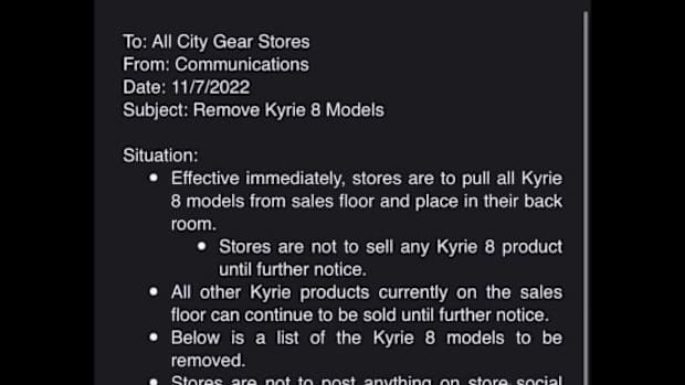Reported email sent from Nike to retailers.